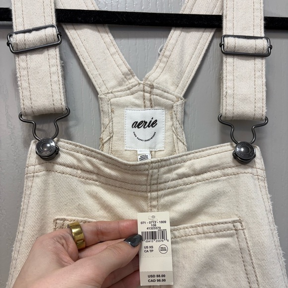 Aerie Beige Denim Overalls - Picture 1 of 10
